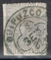 Sello 25 Cts Alfonso XII 1879, Fechador Trebol GUIPUZCOA, Num 204 º - Usados