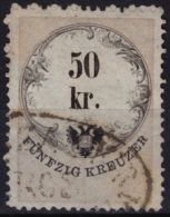 Austria -  1866-1868 - Revenue, Tax Stamp - 50 Kr. - Fiscali