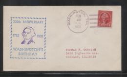 USA 1932 GEORGE WASHINGTON BICENTENNIAL COVER WASHINGTON TEXAS PRESIDENT AMERICAN INDEPENDENCE - George Washington