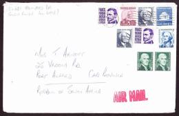 United States On Cover Via Air Mail To South Africa - Jefferson, Parkman. Douglas, Wright, Washington, - Briefe U. Dokumente