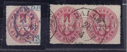 Prussia1861: 16A Used Pair,16b(color Variety) - Oblitérés