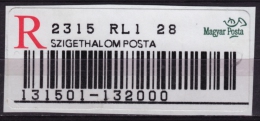 "RL" Type REGISTERED Self Adhesive Vignette Label - 2000´s Hungary - USED - Automatenmarken [ATM]