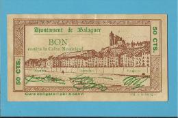 BALAGUER - 50 CENTIMS - 05.08.1937 - SPAIN - CIVIL WAR - EMERGENCY PAPER MONEY - NOTGELD - Other & Unclassified