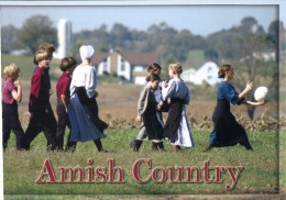 (346) USA - Amish - Children Playing Balloon Game (handball ?) - Handball