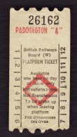 Railway Platform Ticket London PADDINGTON "A" BRB(W) AA Paper - Europe