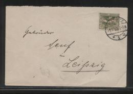 POLAND HAUTE SILESIE PLEBISCITE UPPER SILESIA 1920 LETTER GLEIWITZ GLIWICE TO LEIPZIG GERMANY SINGLE FRANKING 40PF GREEN - Silesia