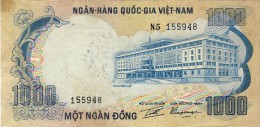 BILLET # VIET NAM  SUD # 1972 # 1000 DONG # PICK 34  # BILLET CIRCULE # - Viêt-Nam