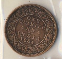 COMPAGNIE DES INDES # INDE INDIA # 1884 # 1/4 ANNA # VICTORIA - Colonies