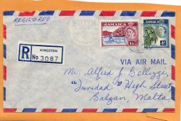 Jamaica 1960 Registered Cover Mailed To Malta - Jamaïque (...-1961)