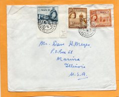 Malta 1957 Cover Mailed To USA - Malta (...-1964)