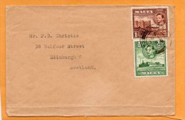 Malta 1939 Cover Mailed To Scotland - Malte (...-1964)