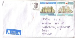 GOOD Postal Cover BELGIUM To ESTONIA 2013 - Nice Stamped: King ; Ships - Storia Postale