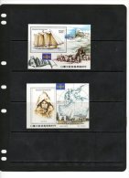 CAR ,2004,POLAR EXPEDITIONS, SHIPS, MAPS, ANTARCTIC, 2 S/SHEETS, - Polar Exploradores Y Celebridades