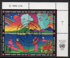 Nations Unies (Genève) - 1992 - Yvert N° 227 à 230  - Sommet Planète Terre - Usati