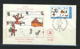 SAINT-PIERRE-ET-MIQUELON - 1990 - PREMIER JOUR FDC NOEL CHRISTMAS - Covers & Documents