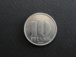 1981 A - 10 Pfennig Allemagne RDA Germany Deutschland - 10 Pfennig