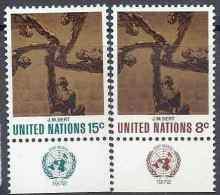 1972 NATIONS UNIES 225-26** Art - Unused Stamps