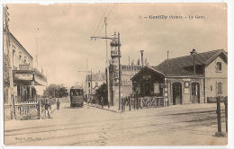 CPA Gentilly La Gare Café Tramway 94 Val De Marne - Gentilly