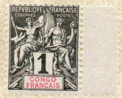 CONGO : Groupe Allégorique, Papier Teinté - - Unused Stamps