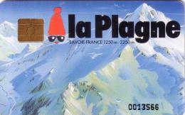 FRANCE CARTE A PUCE CHIPCARD LA PLAGNE SAVOIE NUMEROTEE RARE ANCIENNE - Cartes De Salon Et Démonstration