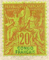 CONGO : Groupe Allégorique, Papier Teinté - - Unused Stamps