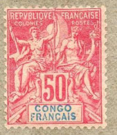 CONGO : Groupe Allégorique, Papier Teinté - - Unused Stamps