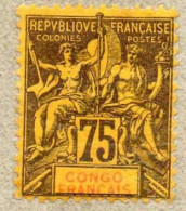 CONGO : Groupe Allégorique, Papier Teinté - - Unused Stamps