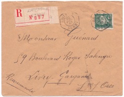 FRANCE - 521B LETTRE RECOMMANDÉE AMIENS POUR LIVRY GARGAN 1943 - Briefe U. Dokumente