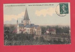 CPA Couleur Toilée - SAINT MARTIN De BOSCHERVILLE - Eglise Saint Georges , Coté Est - 1909 - Saint-Martin-de-Boscherville
