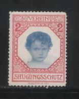 AUSTRIA 1911 INFANT PROTECTION LEAGUE FUND RAISING LABEL T4 NEVER HINGED MINT CINDERELLA - Timbres Personnalisés