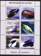 GUINEE 2002, ORQUES ET BALEINES, 6 Valeurs, Neufs / Mint. R1247 - Baleines