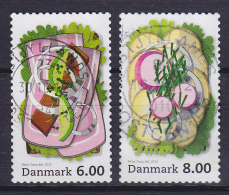 Denmark 2012 BRAND NEW 6.00 Kr. & 8.00 Kr. Dansk Smørrebrød Danish Sandwich ((From Sheet) - Used Stamps