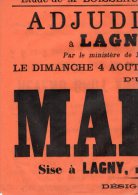 VP898 - LAGNY 1907 - étude Me BOISSEAU Vente D´une Maison à LAGNY Rue De Laval N° 7 - Manifesti