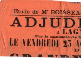 VP899 - LAGNY 1907 -  étude De Me BOISSEAU Vente D´une Maison à LAGNY Rue Saint / Denis N° 49 - Affiches