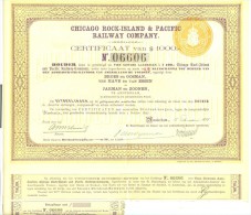 Chicago Rock-island & Pacific Railway Company CERTIFICATE Of US $ 1,000.00 AMSTERDAM 1934 - Verkehr & Transport