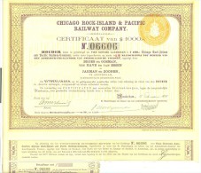 Chicago Rock-island & Pacific Railway Company CERTIFICATE Of US $ 1,000.00 AMSTERDAM 1934 - Trasporti