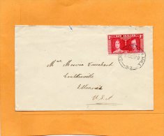 New Zealand 1937 Cover Mailed To USA - Covers & Documents
