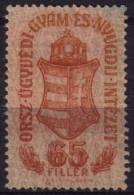 1944. Hungary, Ungarn, Hongrie - Revenue Stamp (lawyer Pension Salary Stamp) - 65 F - Fiscaux