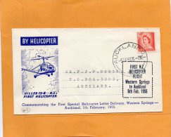 First New Zealand Helicopter Flight 1955 Air Mail Cover - Airmail