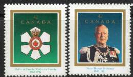 Canada 1992 - 25th Anniv Of Order Of Canada & Michener Commemoration SG1519-1520 MNH Cat £2.80 SG2015 - Nuovi