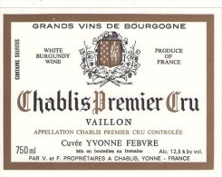 CHABLIS Premier Cru Vaillon ( Cuvée Yvonne Febvre ) - Bourgogne