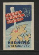 DENMARK 1949 HERNING TEXTILE CLOTHING FAIR NO GUM POSTER STAMP NHM CINDERELLA ERINOPHILATELIE AIRCRAFT - Ungebraucht