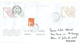 Belle Lettre Marianne De Luquet, Adressée En Andorre, Avec Timbres à Date Arrivée Andorre Recto De L'enveloppe - 1997-2004 Marianne (14. Juli)