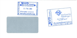 BRD Waiblingen Privatpost 2003 BVD GmbH + BVD GmbH AFS Stadtwerke Waiblingen - Private & Local Mails