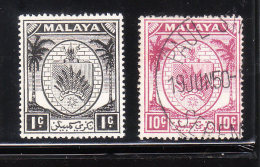 Malaya Negri Sembilan 1949-55 Arms 2v Used - Negri Sembilan