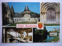 Chef Boutonne- Javarzay ( 79 ) Le Chateau - Le Porche De L'eglise - Le Lavoir - Les Bords De La Boutonne - Chef Boutonne