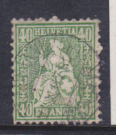 SUISSE N° 39 40C VERT TYPE DEESSE ASSISE  DENTS COURTES  A GAUCHE OBL - Used Stamps