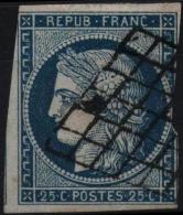 FRANCE Poste 4a (o) Type CERES (CV 70 EUR) Bleu Foncé (2) - 1849-1850 Ceres