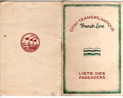LISTE DES PASSAGERS  Paquebot ROCHAMBEAU 1928 - Non Classés