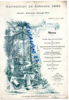 87 - LIMOGES - TRES BEAU MENU GRAND HOTELS  PAIX ET CONTINENTAL- EXPOSITION 1903 SECTION HORTICOLE -DUMONT - Menükarten